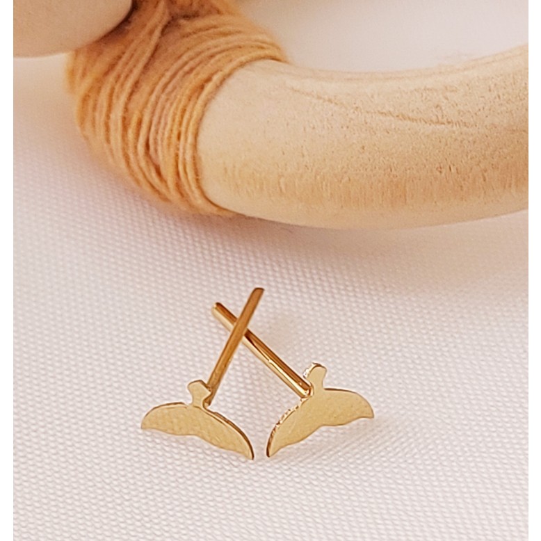 گوشواره طلا 18 عیار میخی دم وال زیبا اقساط